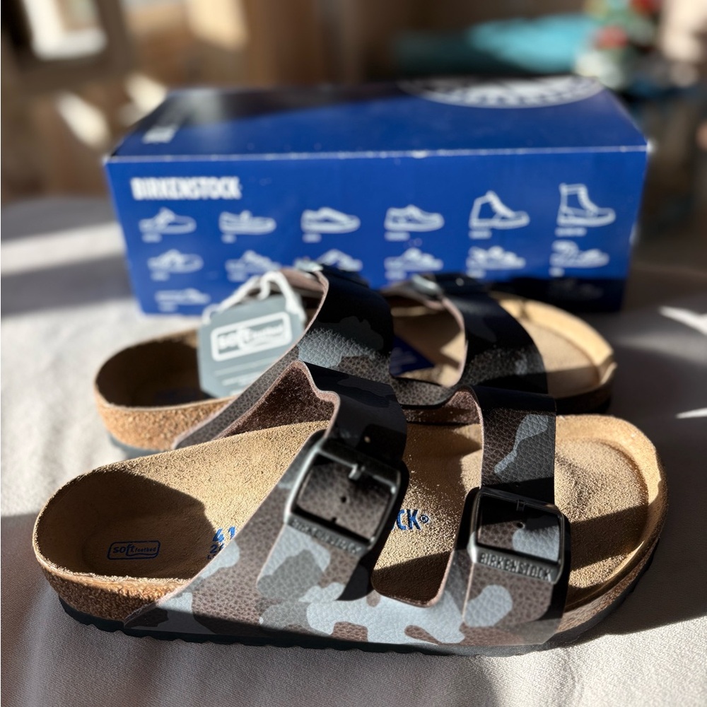 🌿 Birkenstock Arizona Soft Footbed Sandals – Camo Brown Men’s or Women’s - New - Picture 3 of 7